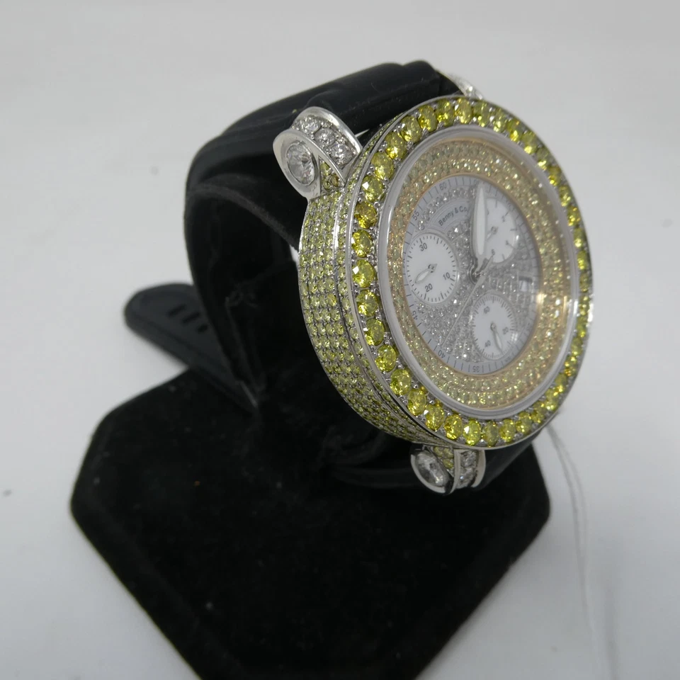 Reloj Benny&Co Personalizado Full Ice 20ct Diamantes Canarios Cronógrafo Suizo BG00256 Foto 4 de 4