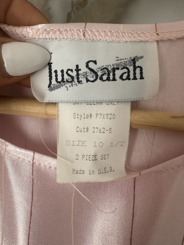 90’s Y2K Sarah Size 10 Girls Pink Silky Satin Floral Dress - Picture 3 of 5