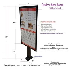 Drive-Thru Menu Board for Restaurants, Slide-N-Lock