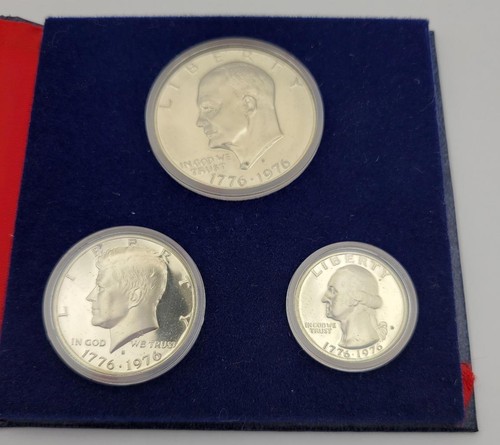 *1776-1976 BICENTENNIAL 3 COIN PROOF SET #AA105 - Imagen 3 de 6