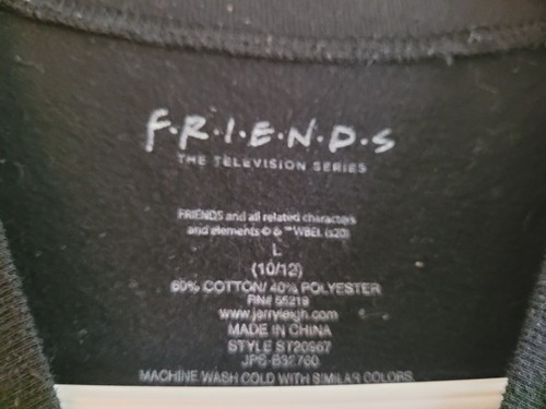 Friends Show 90s t-shirt Girls size L 10/12 Women's size XS - Picture 4 of 5