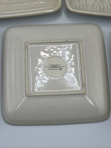 (8) Dept 56 Plates Square Ceramic Appetizer Sushi Snack Dessert Plates 5.5 inch - Picture 10 of 17