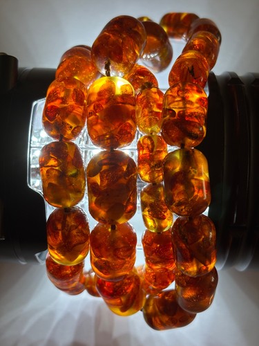 Rootbeer Colored Amber Bead Necklace Graduated 120 Grams Approx 32 Inches Long - Picture 5 of 24