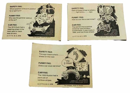 WONDER BREAD Krazy Cars Trading Cards LOT of 3 Booick, Toybota, FORD Moosetang - Picture 4 of 4