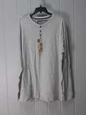 American Threads Gray Heather Henley Shirt Long Sleeve Men's Size XXL