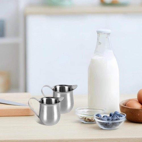 12 Pcs Stainless Steel Creamer Pitchers 3 oz Mini Coffee Cream Servers with P... - Picture 2 of 5