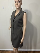 EUC! Women's "PHOEBE" Polyester Stretch Hidden Button Front Career Dress Size 8