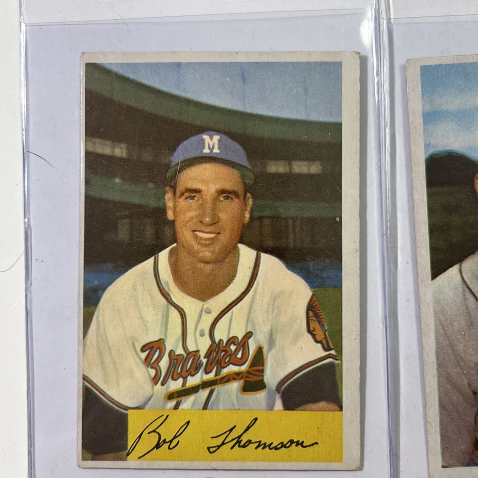 1954 Baseball Card Lot Of 3. Smaller. Thomson, Kuenn Rookie - Изображение 2 из 4