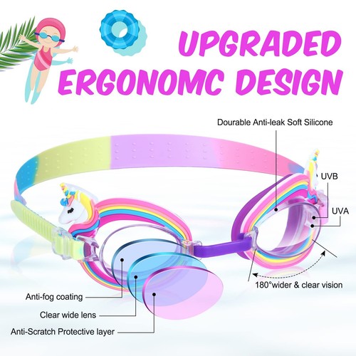 3 Pack Kids Goggles for Swimming Anti Fog Leak Proof Swim Glasses Waterproof ... - Picture 3 of 7