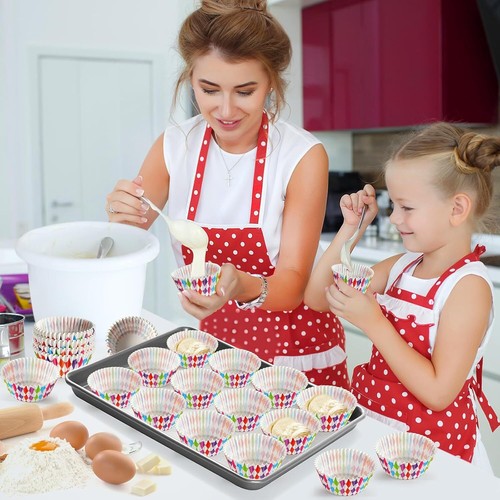 200 Count Cupcake Liners, Colorful Parchment Paper Muffin Liners for Christmas, - Picture 3 of 7