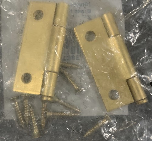 Pair Of National 2” Brass Finish Door Hinges Removable Pin N227-173 - Picture 2 of 2