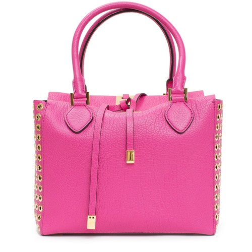 Michael Kors Collection Fuschia Pink Leather Grommet Gold Miranda Bag Purse New - Picture 7 of 8