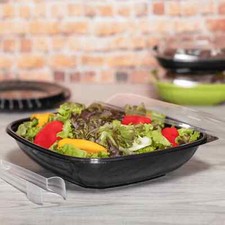 Karat 80 oz PET Square Bowl (Black) - 50 ct, FP-BS80-PETB