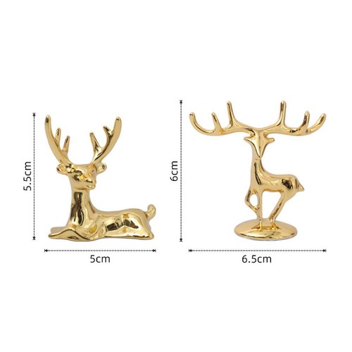 Golden Table Decoration Vintage Elk Deer Statue Art Figurine Nordic Ornament - Picture 3 of 8