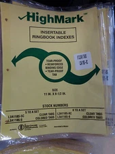 HighMark Ring Book Indexes 1 set Insertable 8 Index Dividers