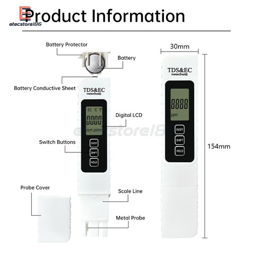 TDS Meter Digital Tester Water Quality Testing Kits for Drinking Water 0-9990ppm - Picture 14 of 28