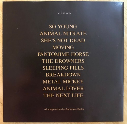 Suede 'Suede' CD Album, Lyric Booklet/Insert, 1993 Nude Records, NUDE 1CD - Picture 2 of 3