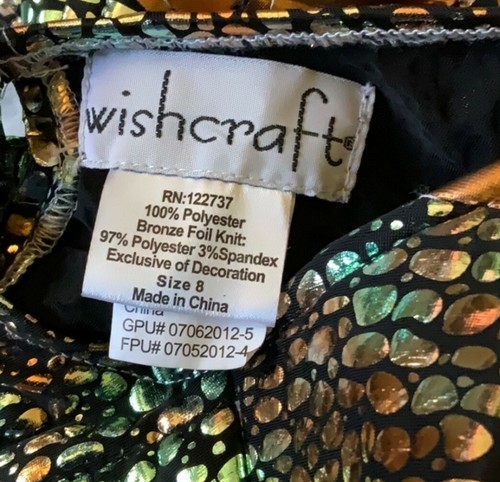 Chasing Fireflies Wishcraft Reptile Queen Costume Sz 8 . Dress, Headpiece, arm - Picture 4 of 5