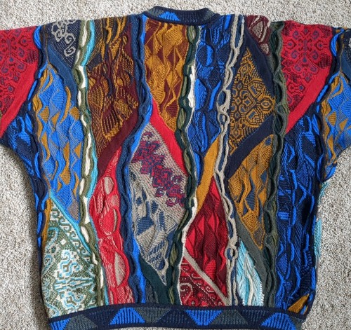 Maglione Vintage Coogi Australia Pura Nuova Lana Maglia Goffrata Autentico Luminoso LRG - Foto 10 di 10
