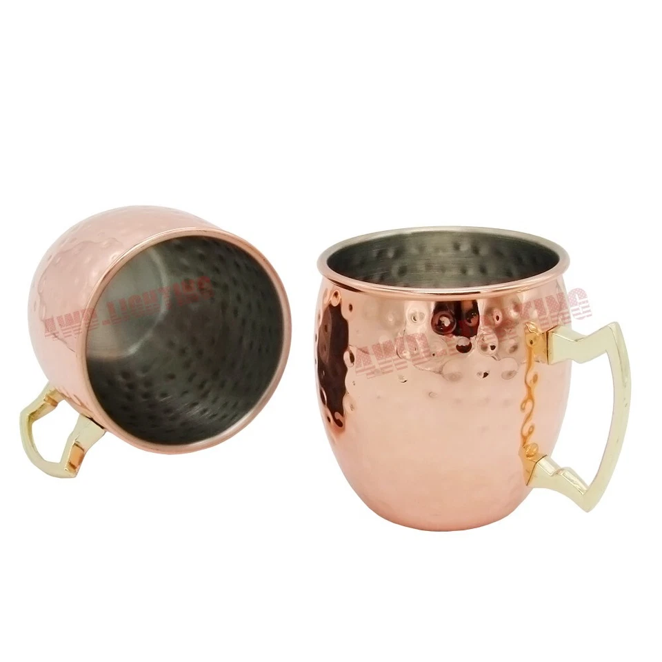 4PCS Moscow Mule Hammered Copper Mug 19oz Drinking Home Party Cocktails Wine Cup - image 4 of 4