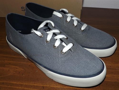 SPERRY TOP SIDER PIER EDGE WASHED GRAY CANVAS COMFY INSOLE SHOES WOMEN SIZE 7.5 - Picture 6 of 9