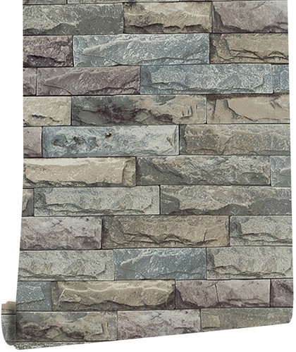 Vinyl Self-adhesive Wallpaper Peel and Stick Stone Brick Waterproof Removable 5M - Picture 2 of 7