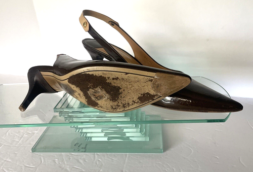 Louis Vuitton Heel Pointed Toe Shoes Patent Leather Brown US 10.5 EU 40.5 - 第 9/11 張圖片
