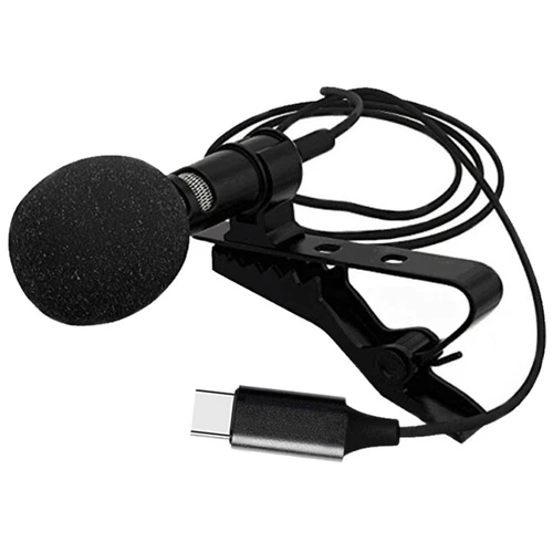 Mini Lavalier Microphone Small Wired Condenser Micr Type-c Recording Mic