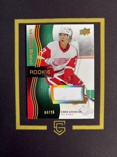 2023-24 Upper Deck Premier Gold Rookie Fight Strap 4/15 Simon Edvinsson FCJT
