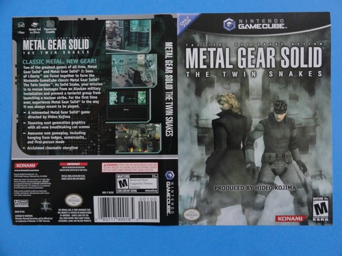 NINTENDO GAMECUBE METAL GEAR SOLID THE TWIN SNAKES ORIGINAL COVER **NO GAME**