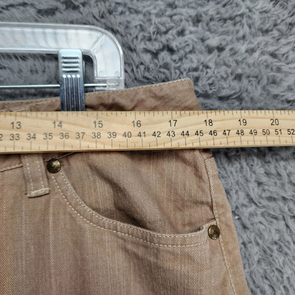 Женские джинсы Amber Sun 16 коричневые эластичные средняя посадка прямые штанины - Изображение 3 из 4