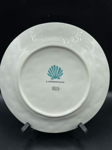 Anthropologie Agata Side Dessert Plate Chartreuse Blue Abstract Pattern 8.25” NW - Picture 2 of 10