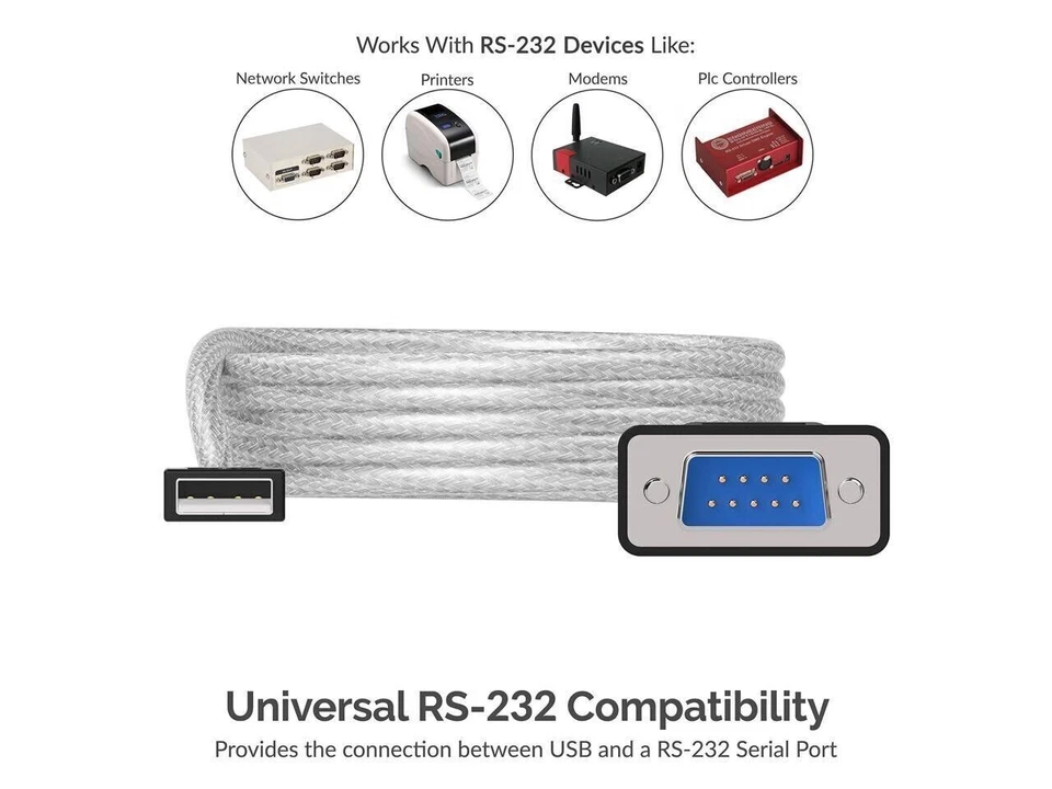 Sabrent SBT-USC6K Serial to USB Cable 1 x Type A USB - DB-9 Serial RS232 - Image 3 of 4