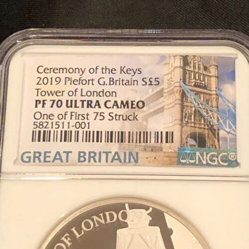 2019 PIEFORT GRAN BRITANNIA CHIAVI CERIMONIA ARGENTO TORRE LONDRA PF70 1ST 75 #73L - Foto 3 di 10