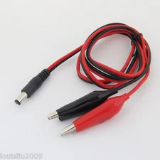 100set 1M 5.5 x 2.1mm DC Power Male Plug to Dual 45mm Alligator Clip 18AWG Cable