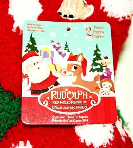Scarpa Rudolph Renna Clarice Natale Vacanze Nuova 2 Paia Calzini Fuzzy Tg 4-10  - Foto 2 di 4