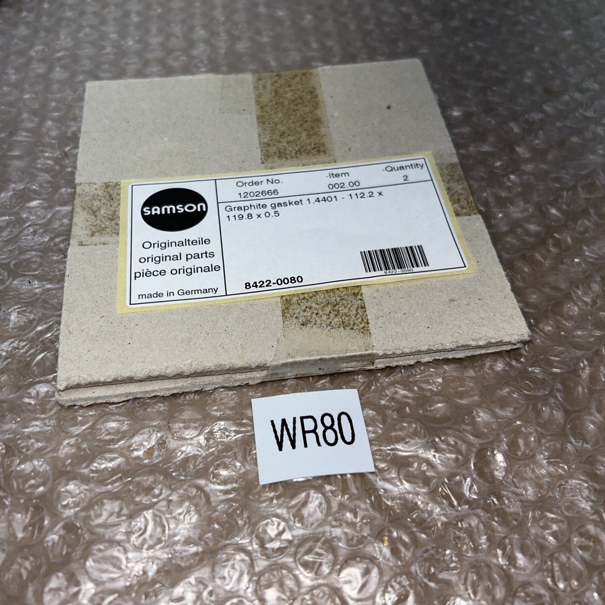 2) Samson Controls Gasket, Graphite 8422-0080 1.4401-112.2