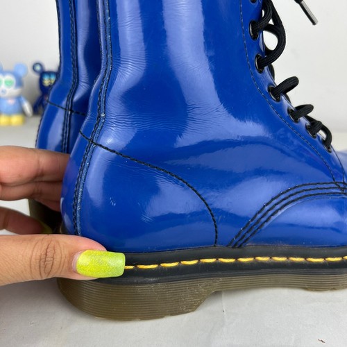Botas con cordones Dr. Martens 1460 azul cobalto charol para mujer talla: 6 - Imagen 9 de 10