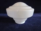Vtg Small 8 1/2" Schoolhouse White Ceiling Milk Glass Light Shade 4" Fitter Dh11