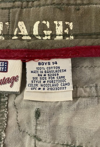 Faded Glory Vintage Camo Cargo Shorts Boys Size 14 Ripstop - Picture 4 of 10