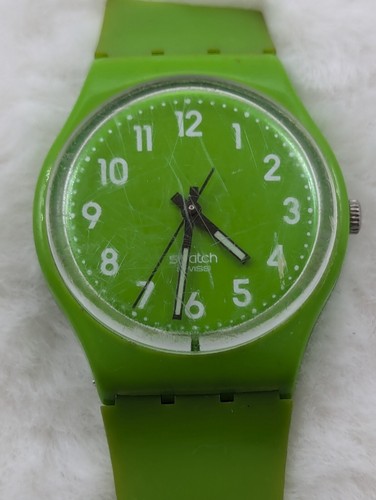 Lot 2 Swatch Watches Color The Sky, GS124 -- Swatch Green Lemon - Picture 12 of 16