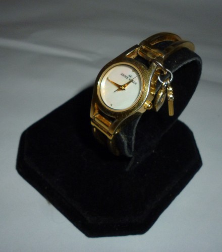 Damen Anne Klein goldfarbene Designer Quarz Uhr Glieder Manschette Band 10/8298 - Bild 1 von 4