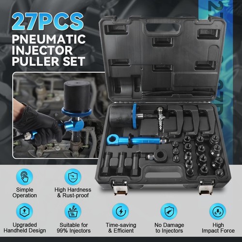 27PCS Pneumatic Diesel Injector Puller Air Vibration Injector Removal Tool Kit - Picture 2 of 8