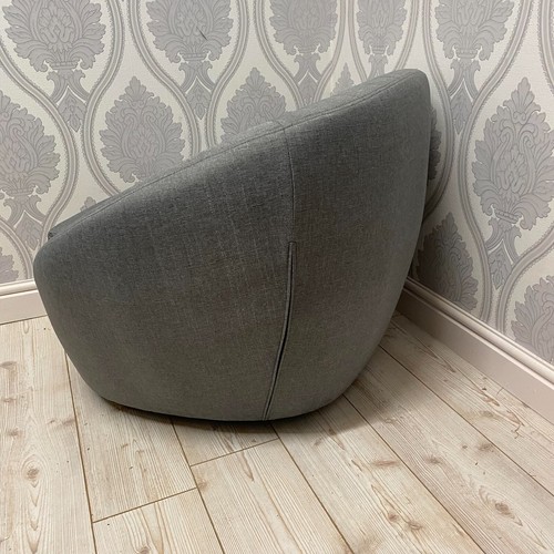 Durable Grey Linen Tub Swivel Dining Chair with Padded Seat for Bedroom, Office - Picture 16 of 16