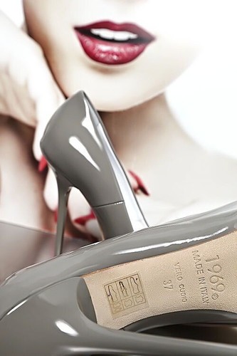 1969 Made in Italy High Heels Iconic Pointy Leather Pumps Grey 36 - Picture 6 of 8
