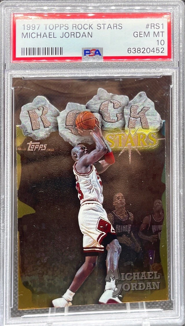 1997 TOPPS ROCK STARS DIE-CUT MICHAEL JORDAN #RS1 PSA 10