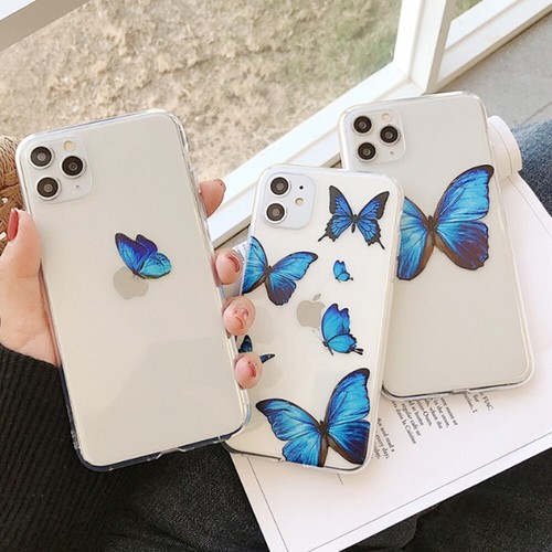 Cute Butterfly Blue Phone Case For Iphone 11 Pro Xr Xs Max 7 8 6 Plus Clear Tpu Ebay