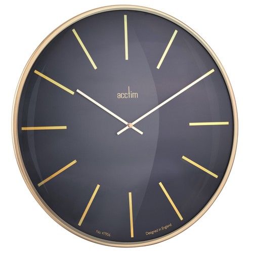 Acctim Luxe Wall Clock Brushed Metal Embossed Golden Batons Brass Hands 40cm - Picture 6 of 6