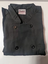 Uncommon Threads Button Front Unisex Chef Shirt in "Black" Size 2XL