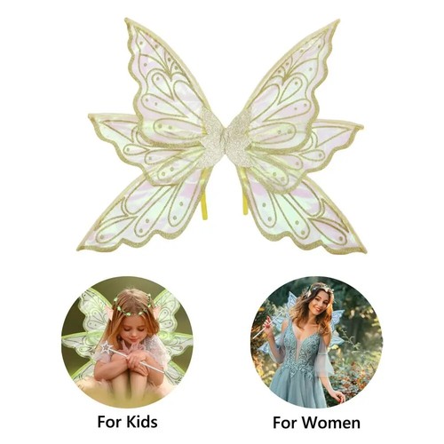 Erwachsene Feenflügel Mädchen funkelnde Engelsflügel Organza Schmetterlingsflügel - Bild 10 von 46
